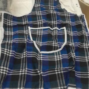 Blue Checkered Apron For Unisex