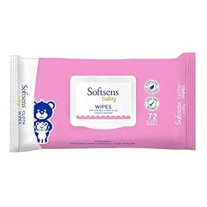 Softsens Baby Gentle Cloth Wipes For Baby Skin 72 Pcs