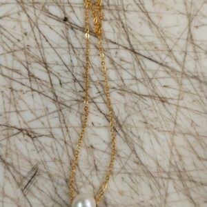 Women Golden Colour White Moti Chain