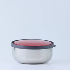 Kiaraa Stainless Steel Kiwi Bowl Dibbi Set With Colourful Lid