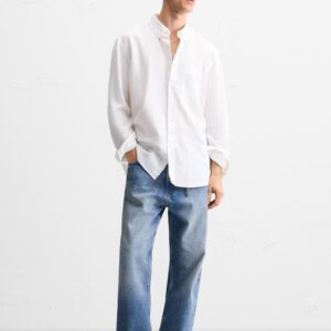 Zara Cotton Linen Shirt White Color Size S