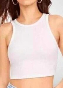 Women White Color Tank Top Size Xs
