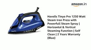 Havells 1250 Watt Electric Steam Iron Box Color Black And Blue Model