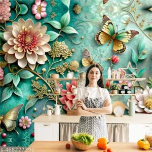 Srcc Floral Design Self Adhesive Wallpaper 45X300 Cm