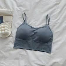 Whimsy Back Medium Impact Cotton Grey Bra Padded Wirefree and High Coverage 32