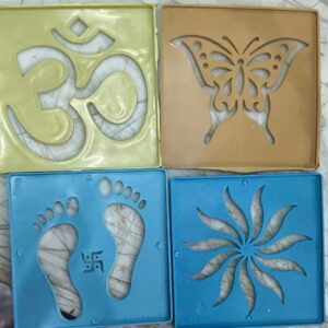 Multicolour Rangoli Stencils Designs Pack Of 4