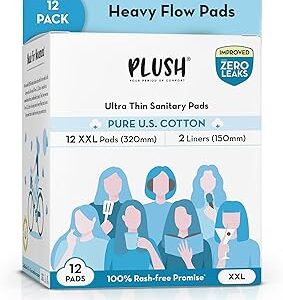 Plush Ultra Thin Sanitary Napkins For Women 12 Pcs