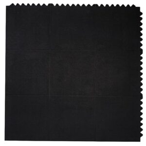 Envelor Interlocking Rubber Tile Gym Flooring 90 X 90 Cms Black Color