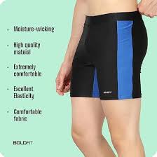 Boldfit Shorts For Men Black Color Swimming Costume Size S
