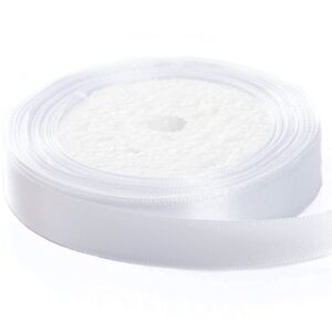 Solid Color Satin Fabric Ribbon White Colour 10Mtr