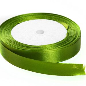 Solid Color Satin Fabric Ribbon Green Colour 10Mtr