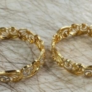 Women Golden Colour Designing Bangles Pack Of 2