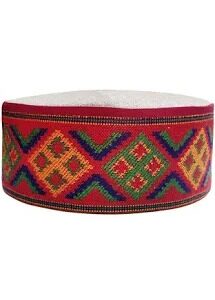 Geometric Pattern Traditional Himachali Cap Men Multi Fs