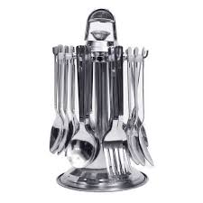 Stainless Steel Cutlery Set With Stand 25Pc