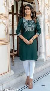 Women Kurti Green Color Size Xs