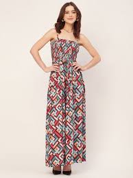 Momaya Teal And Maroon Sleeveless Printed Jumpsuit For Women Size M