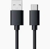 Black 15Cm Usb Type C Charger Cable