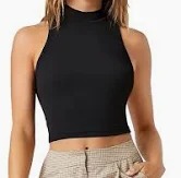 Black Stretchable Tank Top For Women Size 32