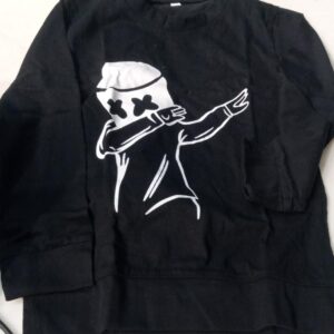 Black Printed Full Sleeve T Shirt For Boys Size 28