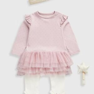 Mothercare Girls Cotton Tutu All In One With Crown Wand Set Size 1 To 3 Months