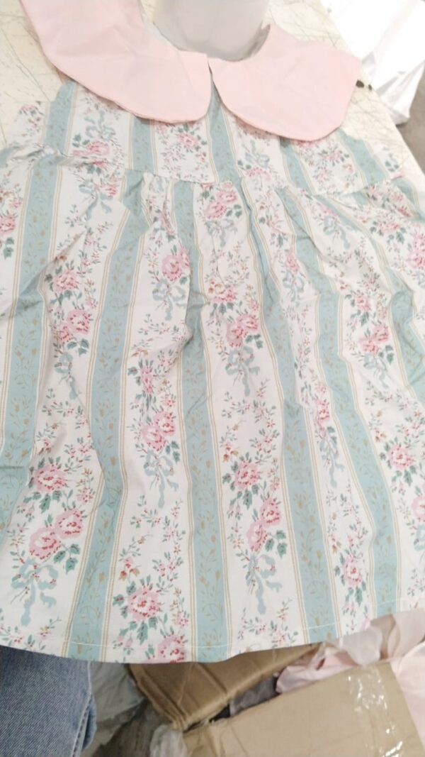 Green And White Printed Summer Chinese Style Floral Dress For Girls Size 10