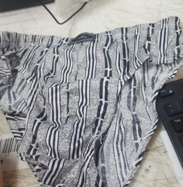 Grey Color Printed Mens Underwear Size L