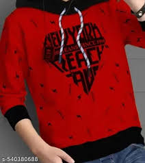 Kids Boys Cotton Blend Typography Printed Hooded Tshirts Black Maroon Size S