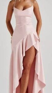 Savana Pink Ruffle Cocktail Dress For Women Size S
