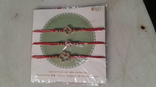 Red Colour Rakhi For Brother Pack Of 3