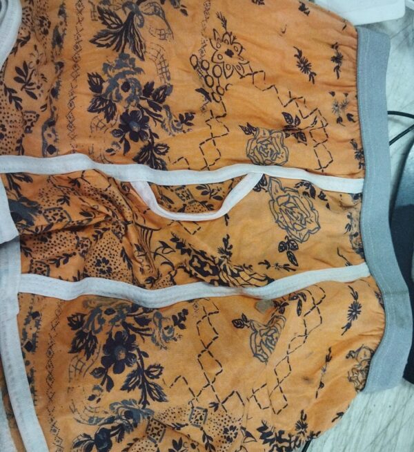 Orange Color Printed Mens Underwear Size S