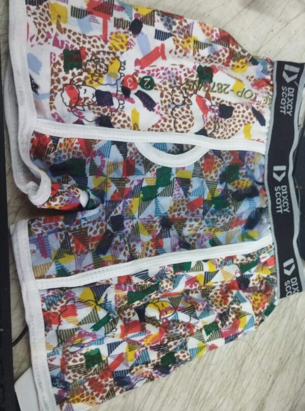 White Color Multi Color Printed Mens Underwear Size S
