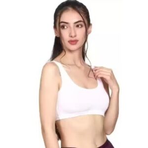 Cotton Sport Bra For Gym Colour White Size S