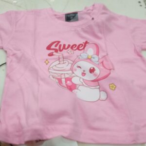 Survim Pink Printed Girls Crop Top Size 26