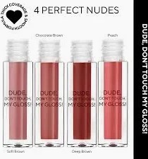 Blur Dude Dont Touch My Gloss Mini Lipstick 2 Ml Pack Of 4 Nude Shade