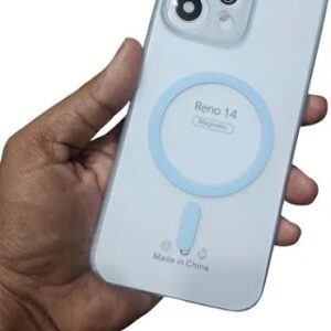 Oppo Reno 14 5G Magsafe Matte Hard Plastic Back Cover Case Sky Blue