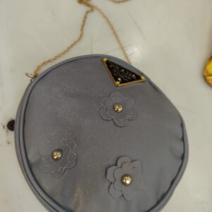 Grey Colour Round Sling Bag For Women