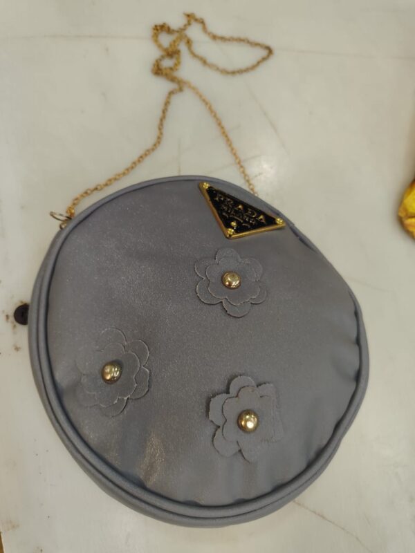 Grey Colour Round Sling Bag For Women