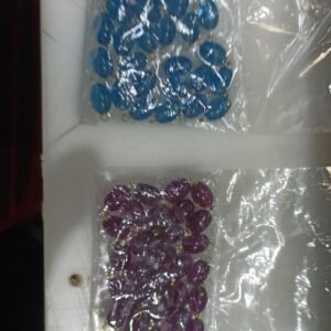 Round All Colours Maroon And Blue Stone Glass Beads Lose 20 Pcs