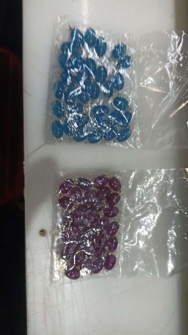Round All Colours Maroon And Blue Stone Glass Beads Lose 20 Pcs