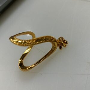 V Shape Curved Ring Minimalist Adjustable Golden Colour