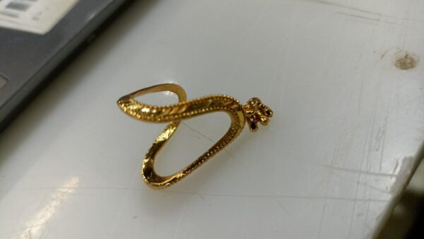 V Shape Curved Ring Minimalist Adjustable Golden Colour