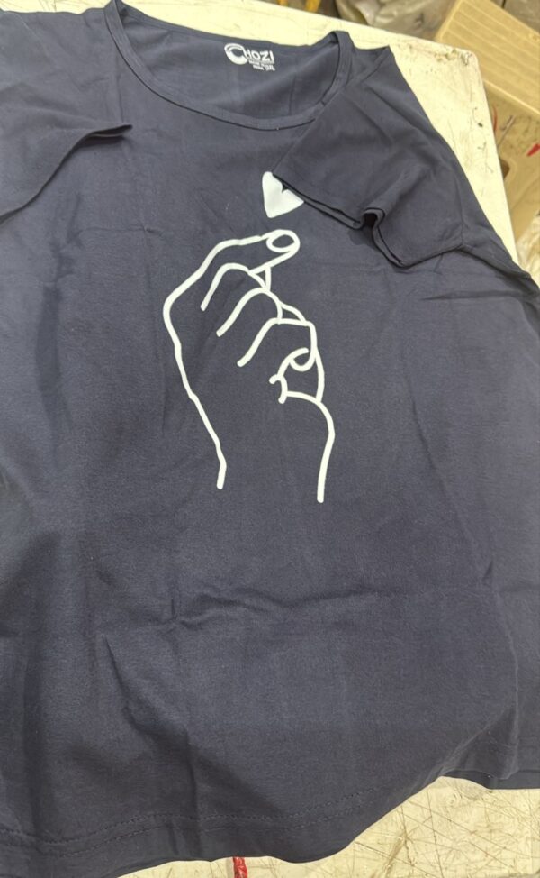 Women Navy Blue Color T Shirt Size 3Xl