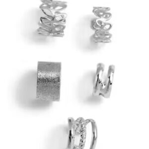Neze 5 Pieces Of Ear Cuff Fancy Silver Plated Elegant Earrings