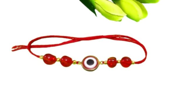 Red And White Evil Eye Rakhi