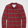 Brooks Brothers Striped Long Sleeve Polo T Shirt Open Red Color Size M