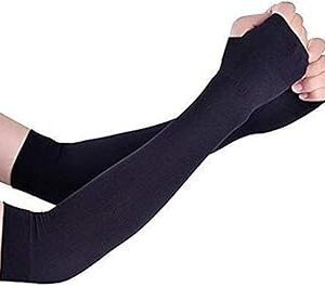 Costuff LetS Silim Uv Protection Cooling Arm Sleeves Men Women Black