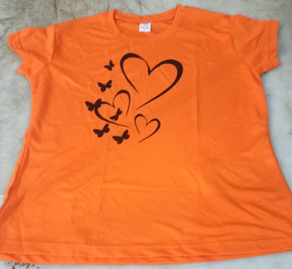 Orange Colour T Shirt For Women Size L