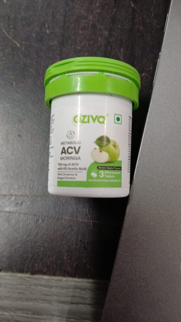 Oziva Metabolic Acv Moringa 3 Tablets Green Apple Flavor