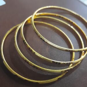 Gold Plated Traditional Trendy Stylish Plain Bangles Set For Women And Girls Size 2 By 10