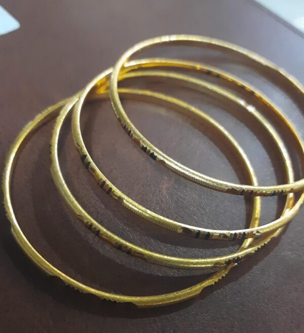 Gold Plated Traditional Trendy Stylish Plain Bangles Set For Women And Girls Size 2 By 10